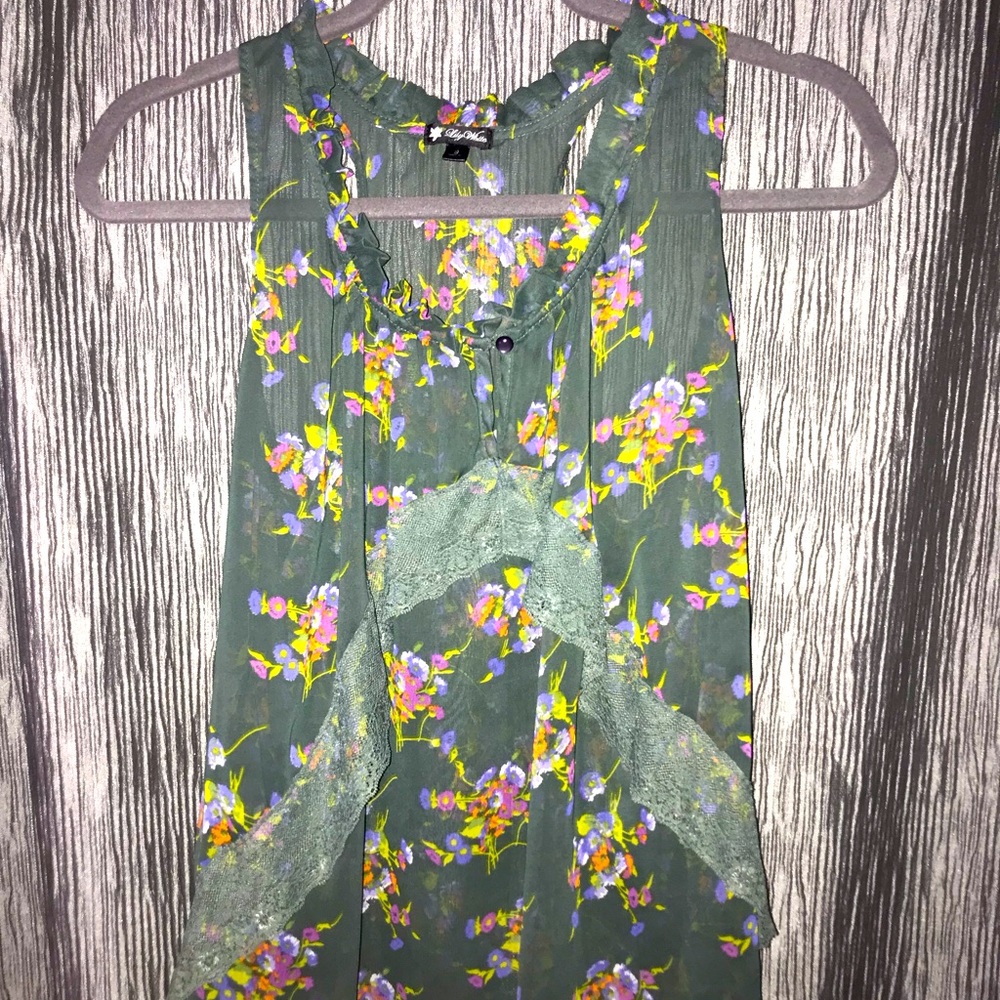 Lily White Olive Green Sleeveless